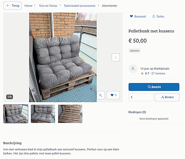 Advertentie details Marktplaats